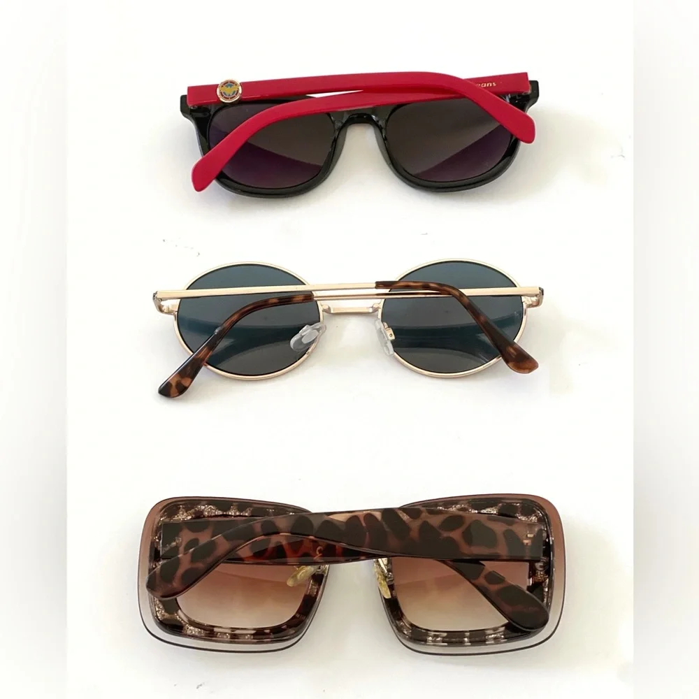 Girls Stylish Sunglasses Trio: 2 Joyfolie, 1 WW